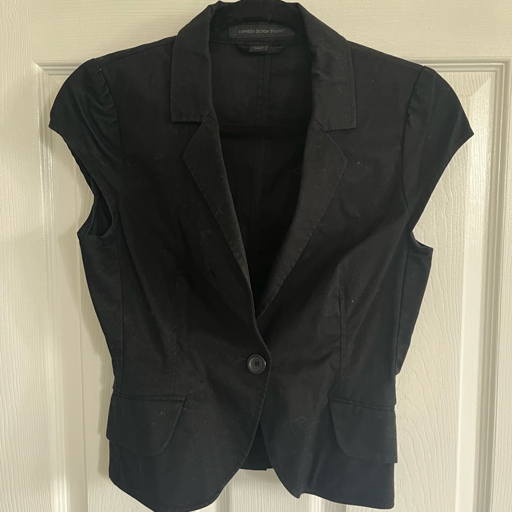 Women's Black Cap Sleeve Blazer